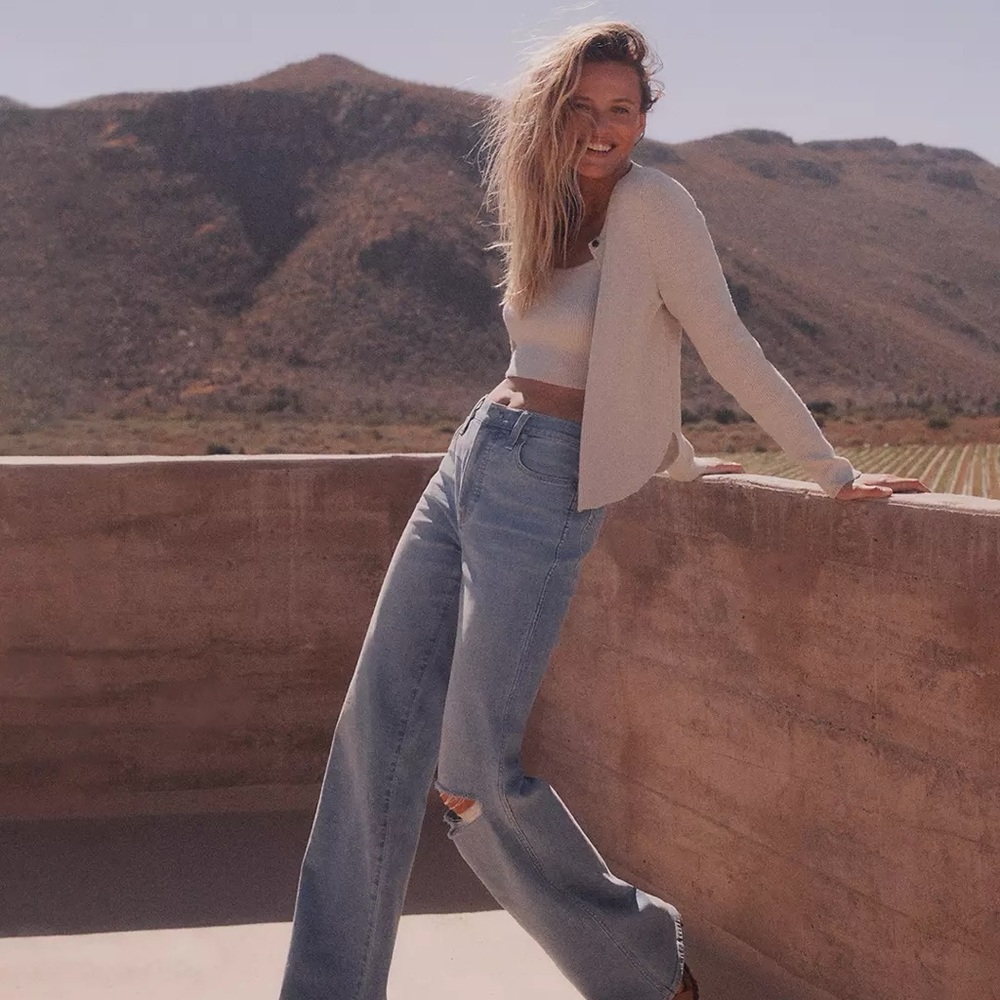 Halstead square neck sweater tank & cardigan